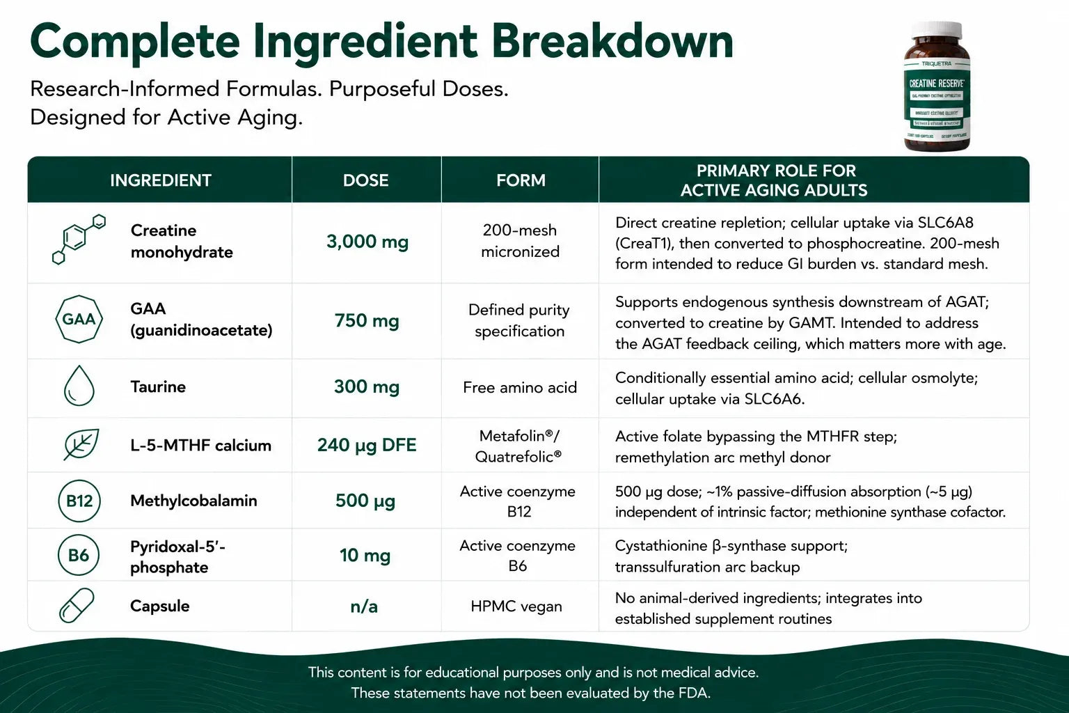 Creatine ingredients